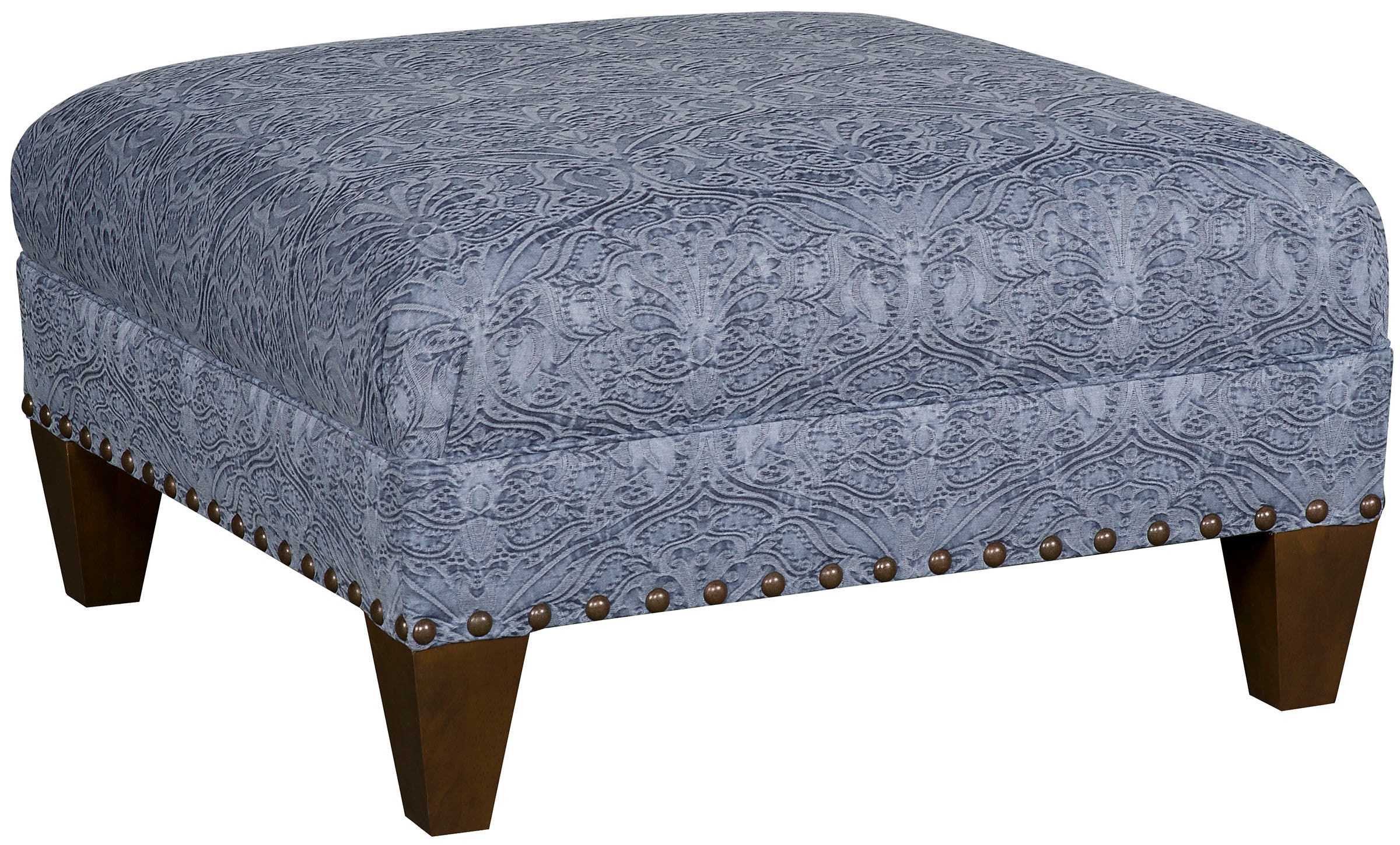 Hickory Manor Living Room Capital Square Medium Ottoman with Flat